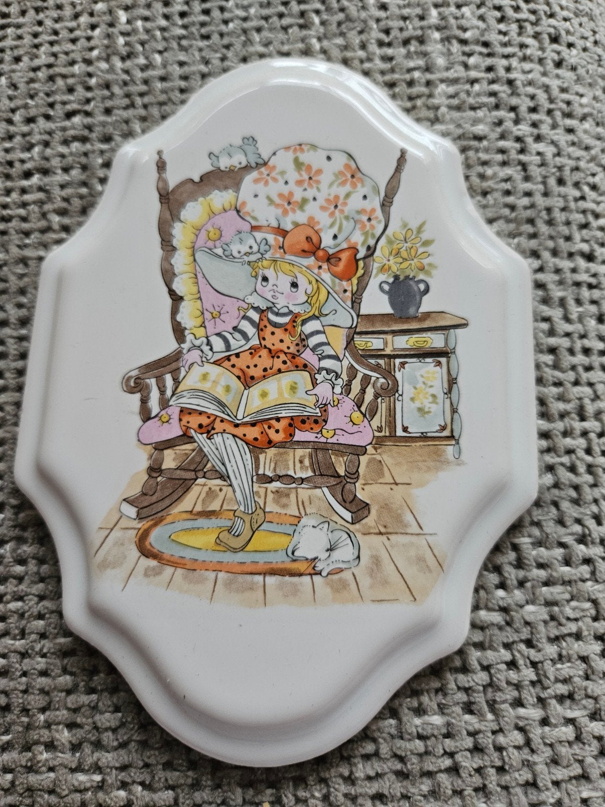 holly hobbie wanddecoratie retro meisje met katten, Verzamelen, Ophalen of Verzenden