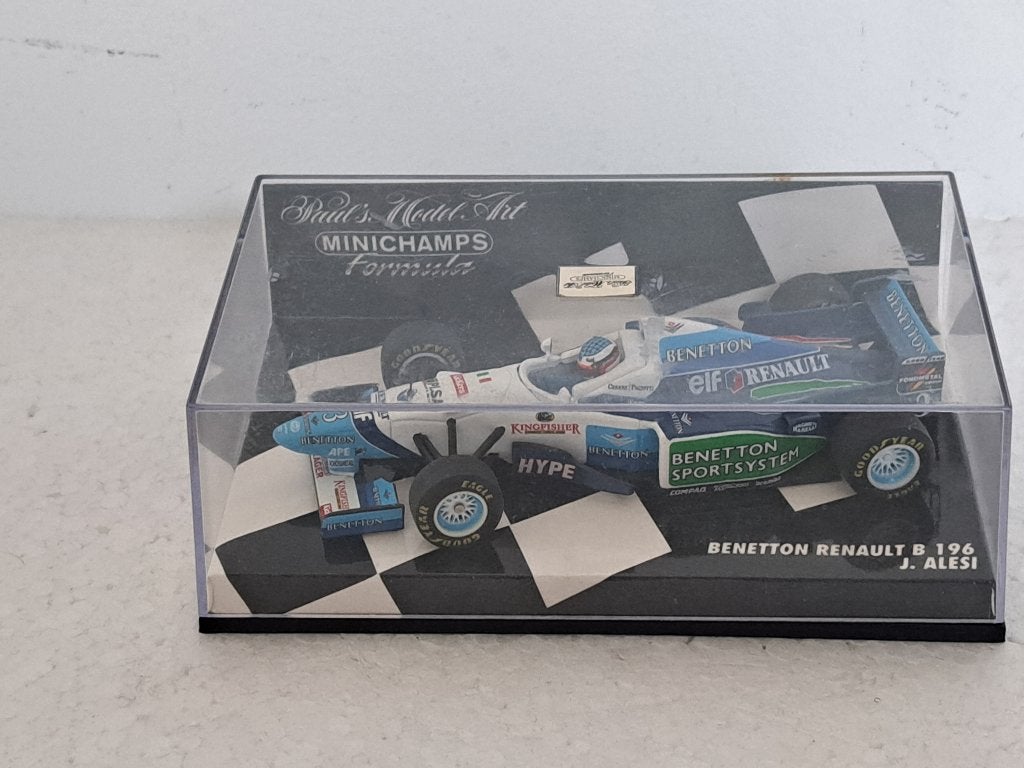 Benetton F1 B196 Jean Alesi 1/43 Minichamps, Ophalen of Verzenden, Zo goed als nieuw, Auto, MiniChamps