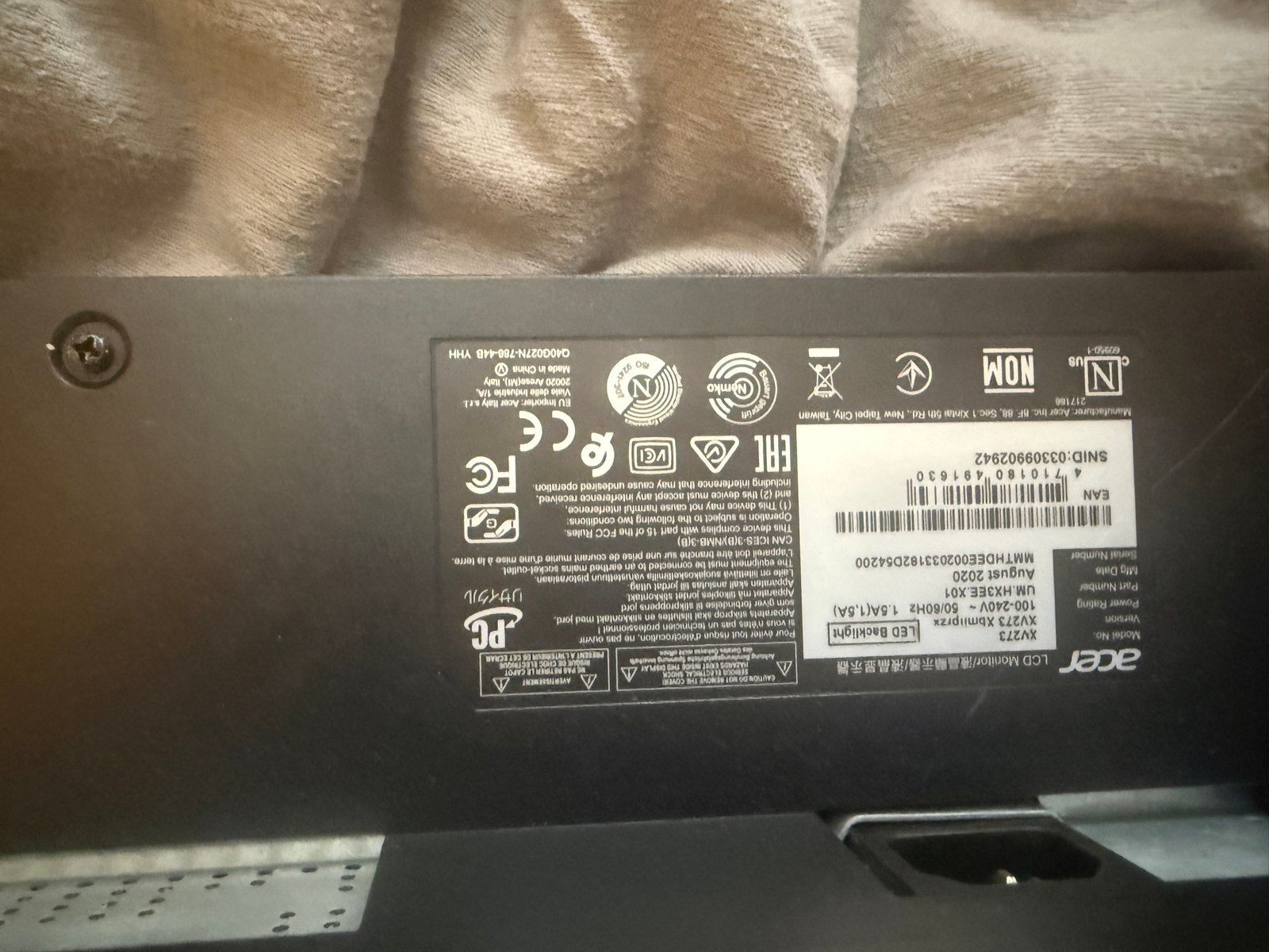 Acer XV273 Xbmiipruzx Gaming Monitor, Computers en Software, Monitoren, Gaming, Full HD, Ophalen of Verzenden, Zo goed als nieuw