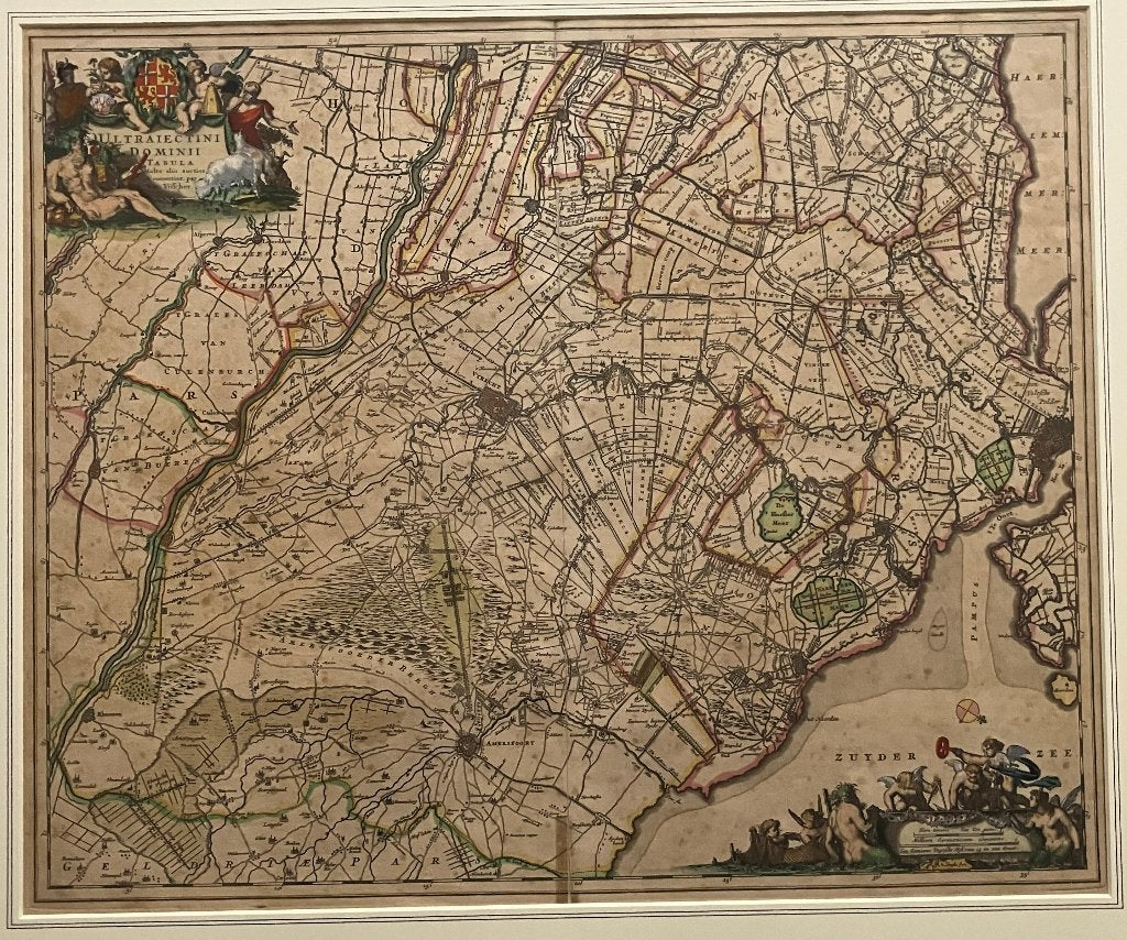 Oude Gravure van Utrecht e.o. uit 1678, Antiek en Kunst, Ingelijst, Cartografie, Gravure, 1600 - 1699