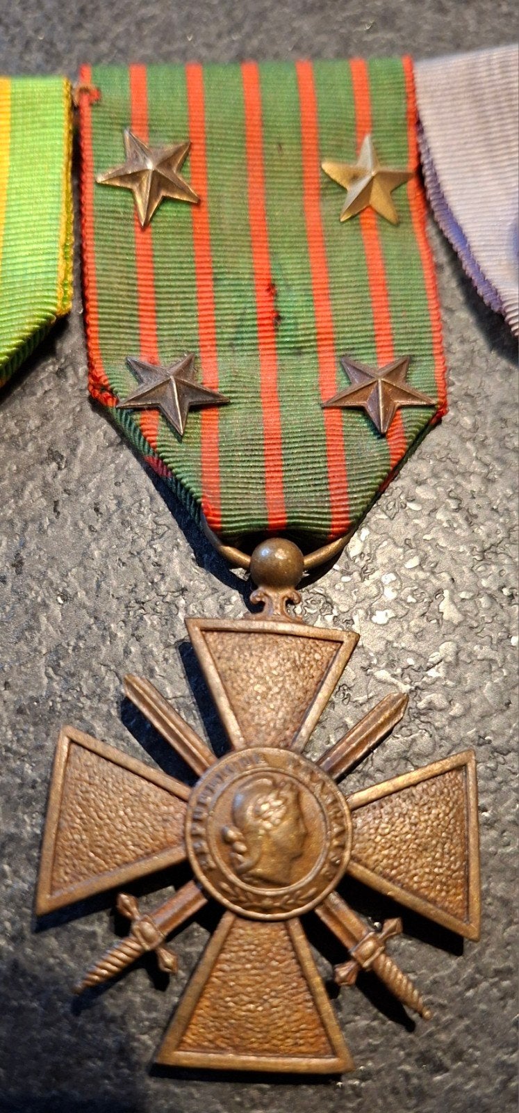 ww1 medaille frankrijk 4 eervolle vermeldingen, Ophalen of Verzenden, Landmacht, Overige gebieden, Lintje, Medaille of Wings