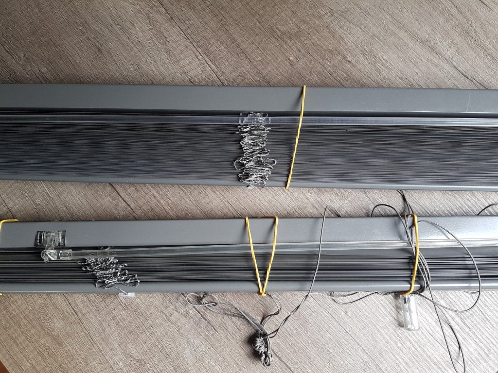 Jaloezie aluminium grijs 2x, Ophalen, Gebruikt, 50 tot 100 cm, Grijs