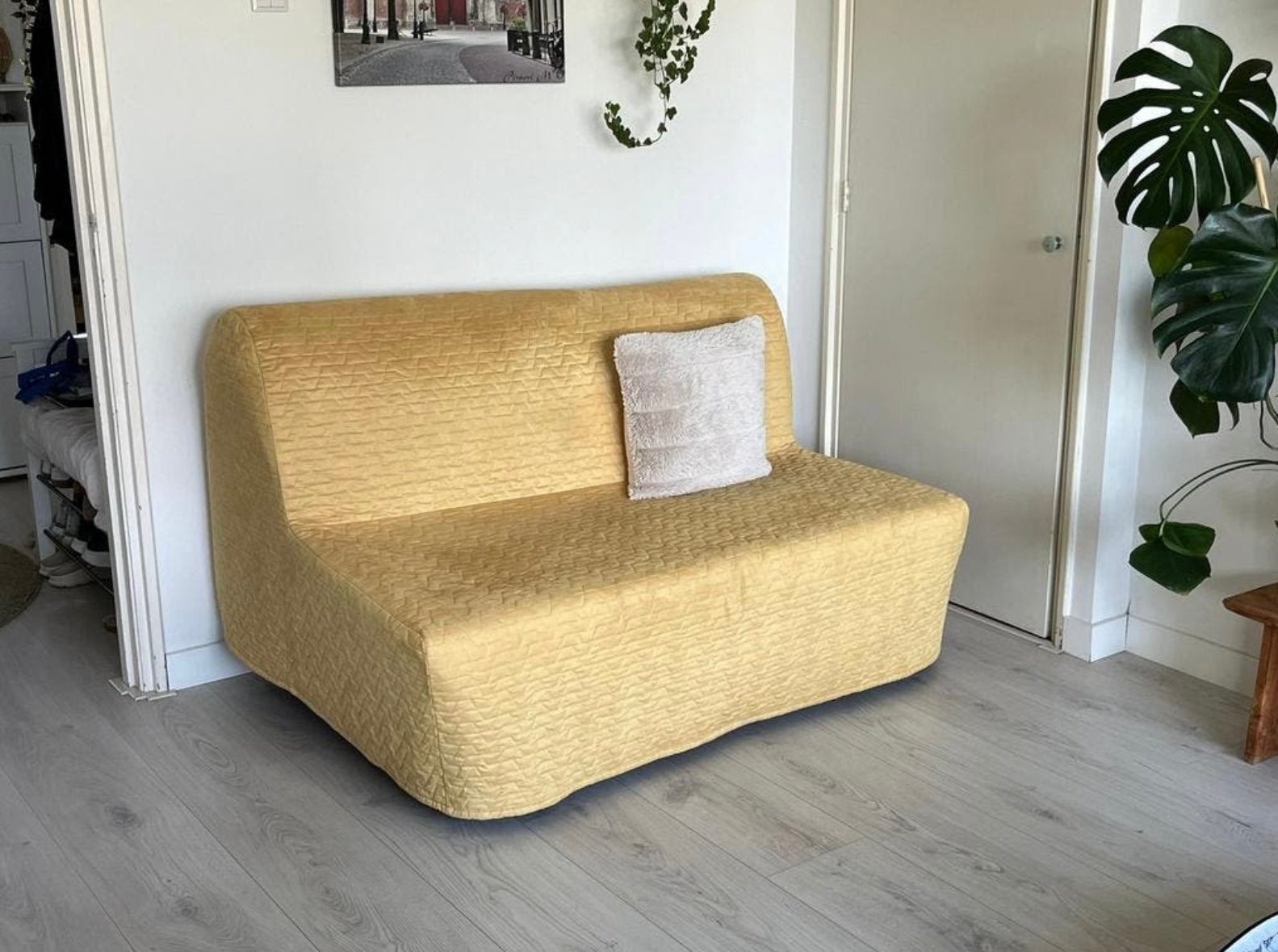 Uitklapbare slaapbank van Ikea, Ophalen, Geel, Tweepersoons, 190 cm of minder
