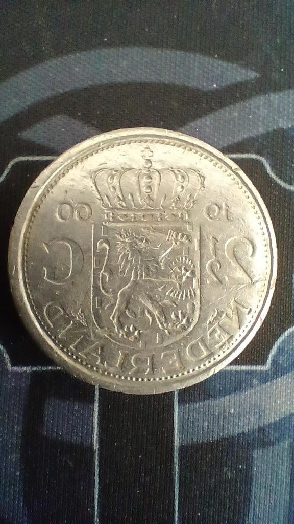 Unieke munt stempel, 2,5 Gulden 1960 Juliana, Aluminium, Verzenden, Koningin Juliana, Losse munt