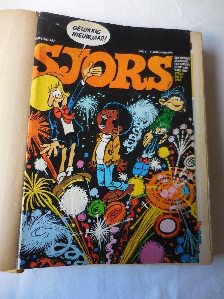 Strip Sjors Ingebonden 1e en 2e deel 1970 Compleet, Meerdere stripboeken, Ophalen, Gelezen