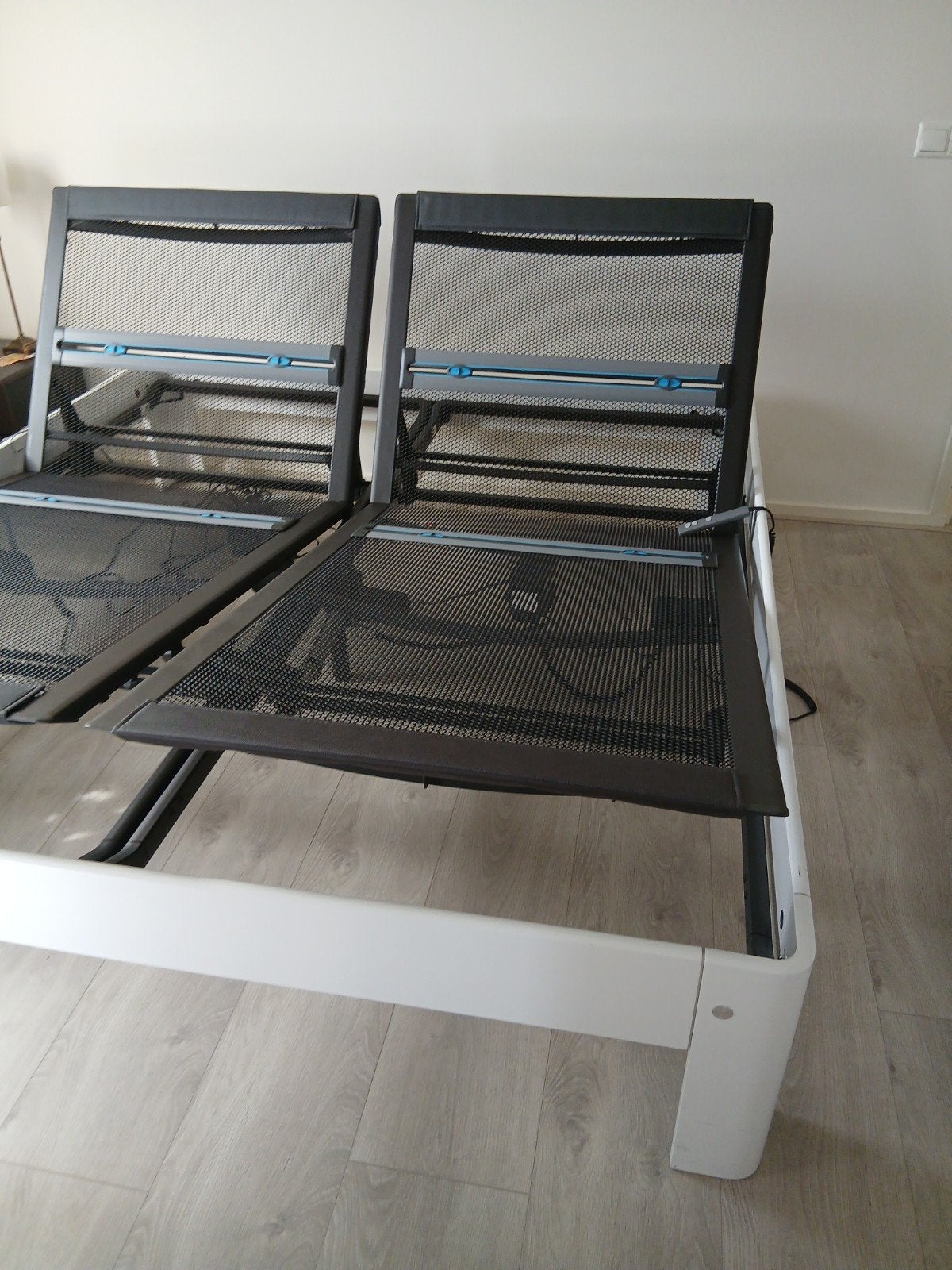 prachtige hoogglans Auping Elektrisch  middelhoog 41 cm, Huis en Inrichting, Slaapkamer | Bedden, Wit, Tweepersoons, Ophalen of Verzenden