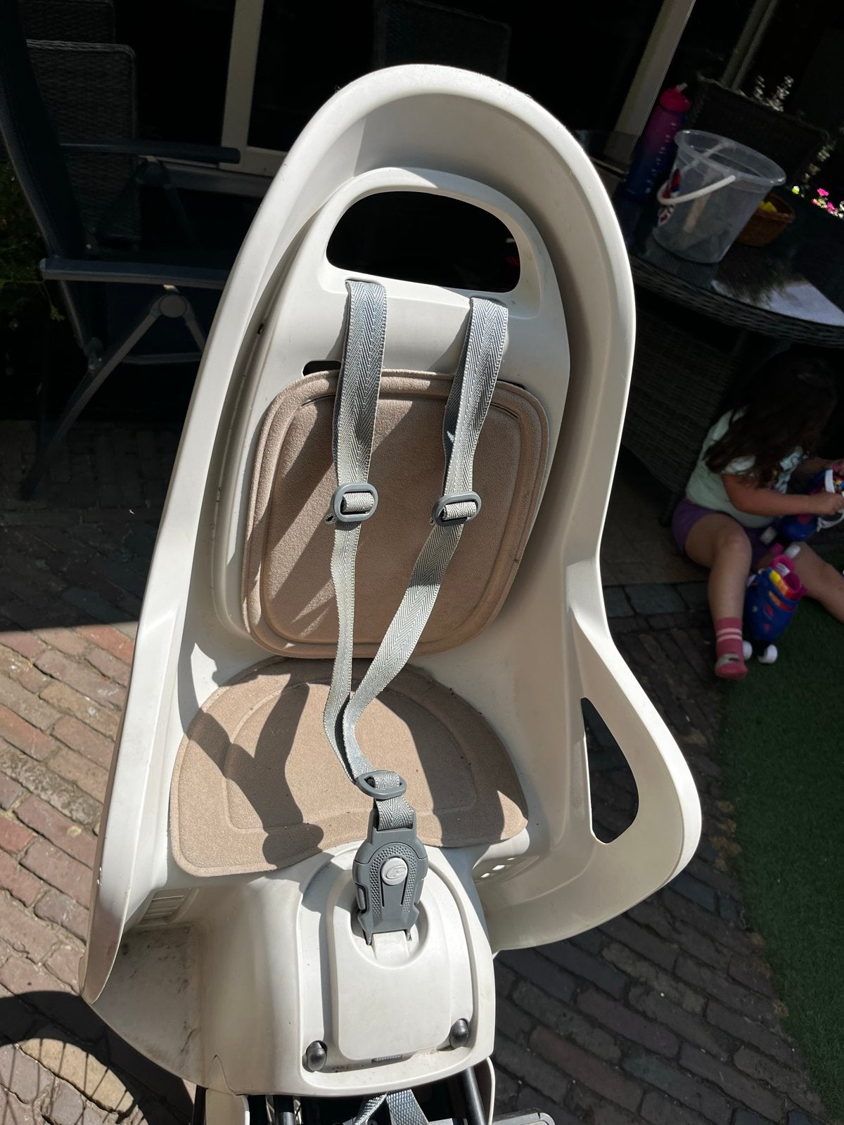 Polisport Groovy CFS achterzitje voor fiets, Ophalen of Verzenden, Gebruikt, Achterzitje, Voetsteuntjes