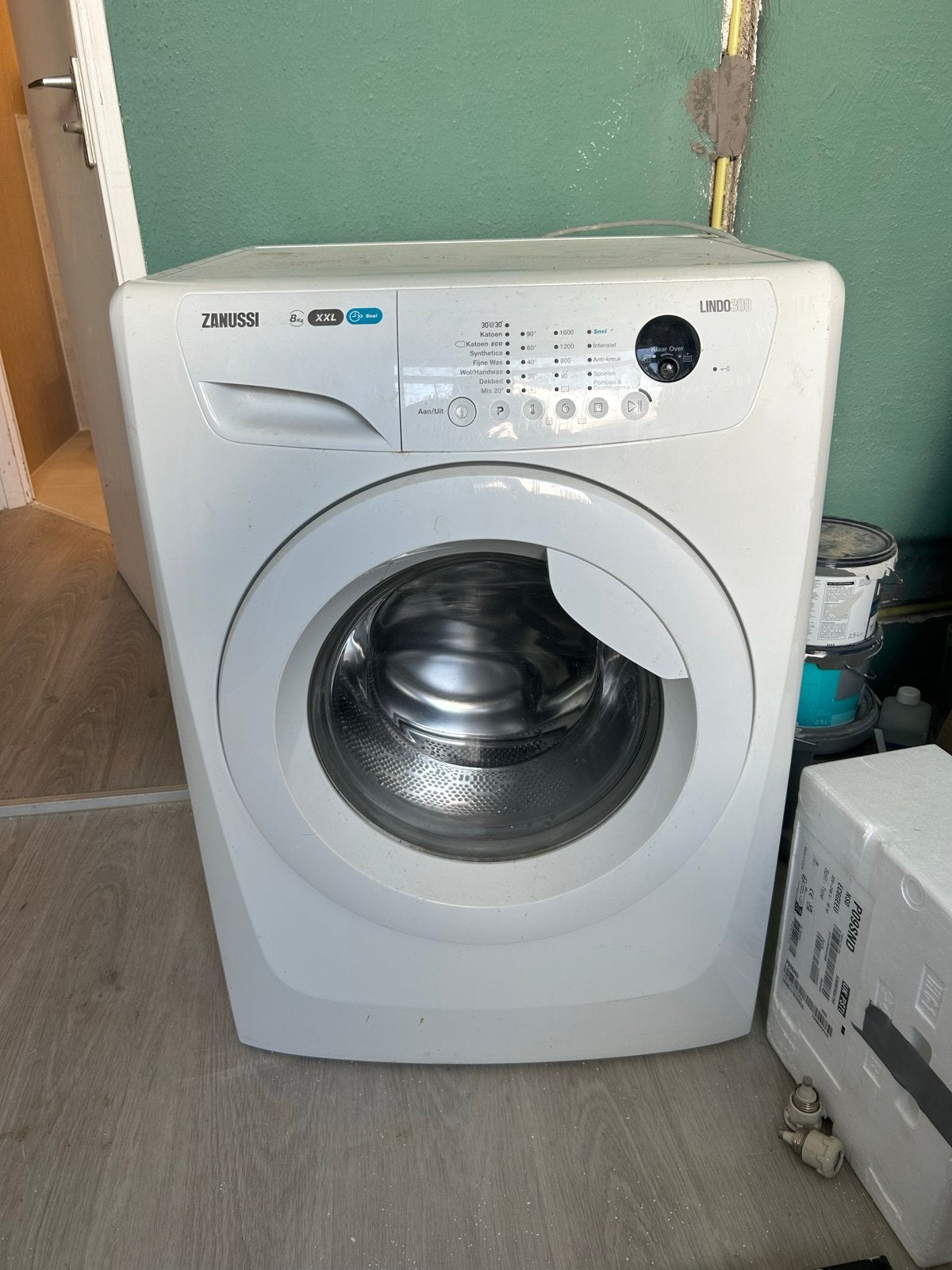 Zanussi wasmachine en Indesit droger - als set, Gebruikt, Ophalen of Verzenden, Voorlader, 85 tot 90 cm