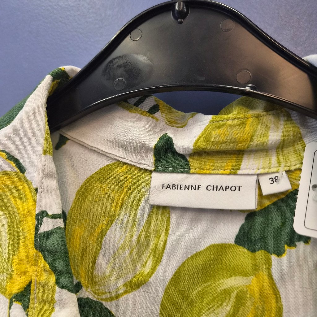 Fabienne Chapot blouse met citroen print – Maat 38 nr 51433, Maat 38/40 (M), ., Geel, Fabienne Chapot