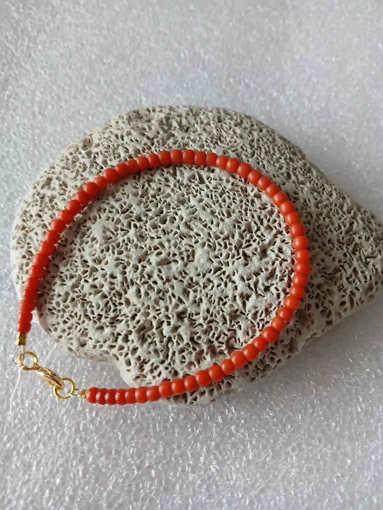 Armbandje van Bloedkoralen, 21 cm, Verzenden, Gebruikt, Oranje, Overige materialen