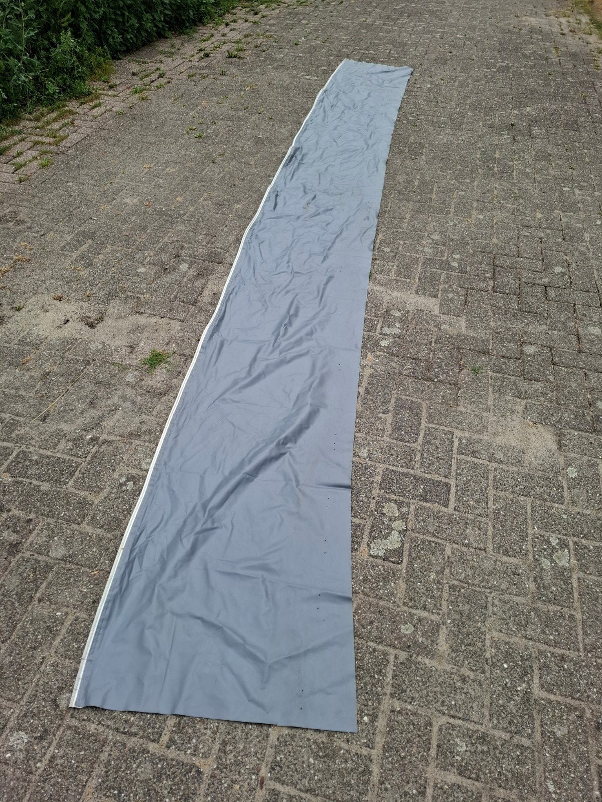 Caravan tochtstrook/tochtflap met pees - ca 520x60cm - grijs, Ophalen of Verzenden, Gebruikt
