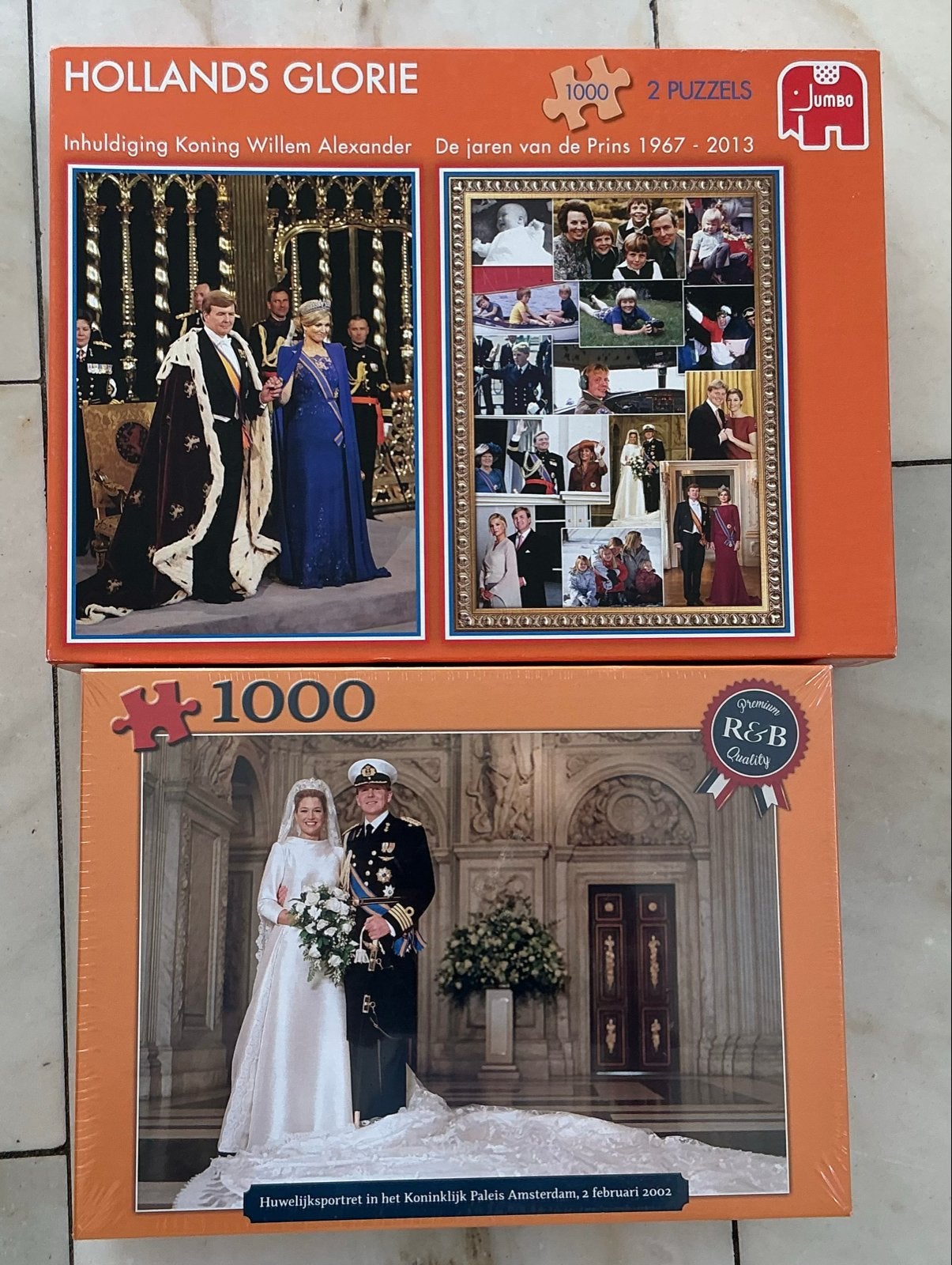 Puzzel koningshuis nieuw 3x 1000 stukjes, Ophalen of Verzenden, 500 t/m 1500 stukjes, Nieuw