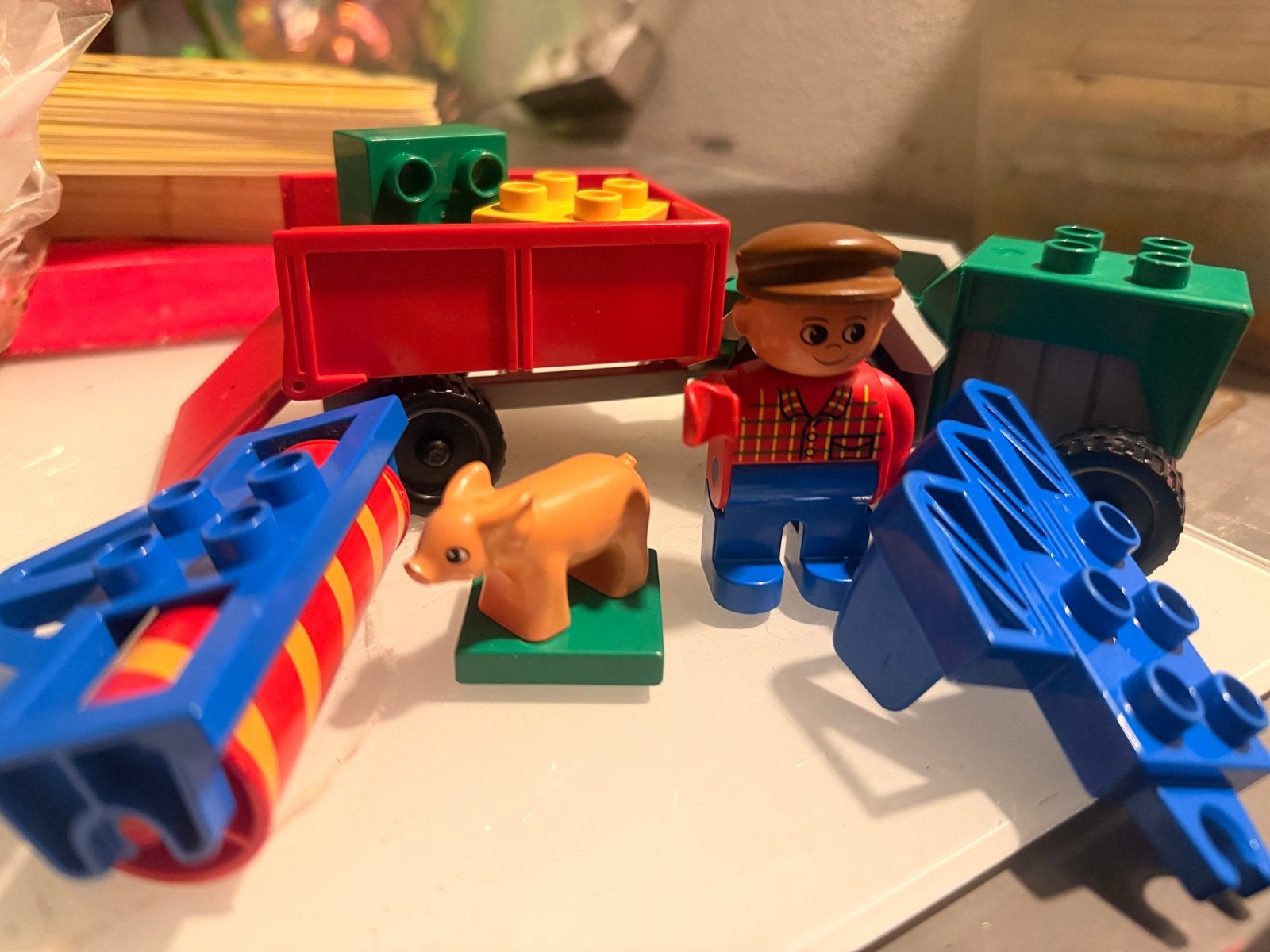 LEGO DUPLO 2696 Farm Tractor (1997) – Vintage boerderijset, Inclusief minifiguren, Gebruikt, Overige thema's, Ophalen of Verzenden