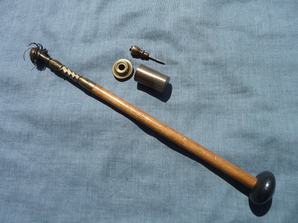 Antiek OLIEFLESJE & POMPSTOK voor Kist Revolver Pistool, Ophalen of Verzenden