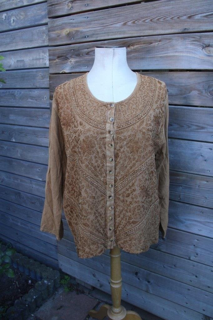 Blouse okerbruin India 1mt Vaste prijs, India, Ophalen of Verzenden, Zo goed als nieuw, Overige kleuren