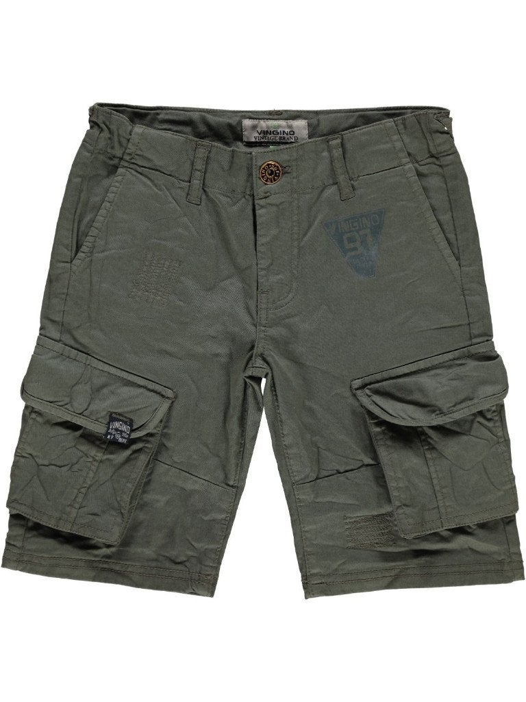 VINGINO cargo short bermuda army green korte broek NIEUW 170, Broek, Nieuw, Ophalen of Verzenden, Vingino