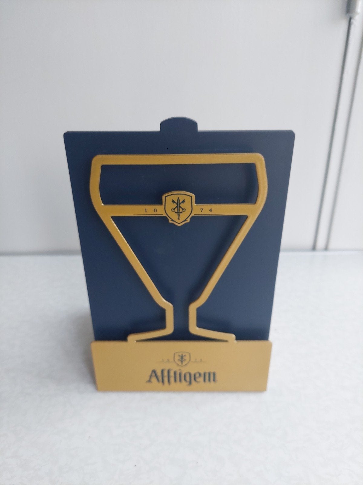 Vintage Affligem bier tafelbordje en bierviltjes houder, Ophalen of Verzenden, Zo goed als nieuw, Reclamebord, Plaat of Schild