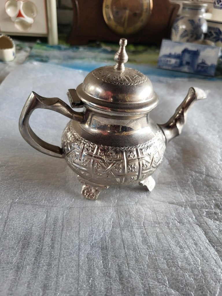 Vintage Marokkaanse theepot - verzilverd, Ophalen