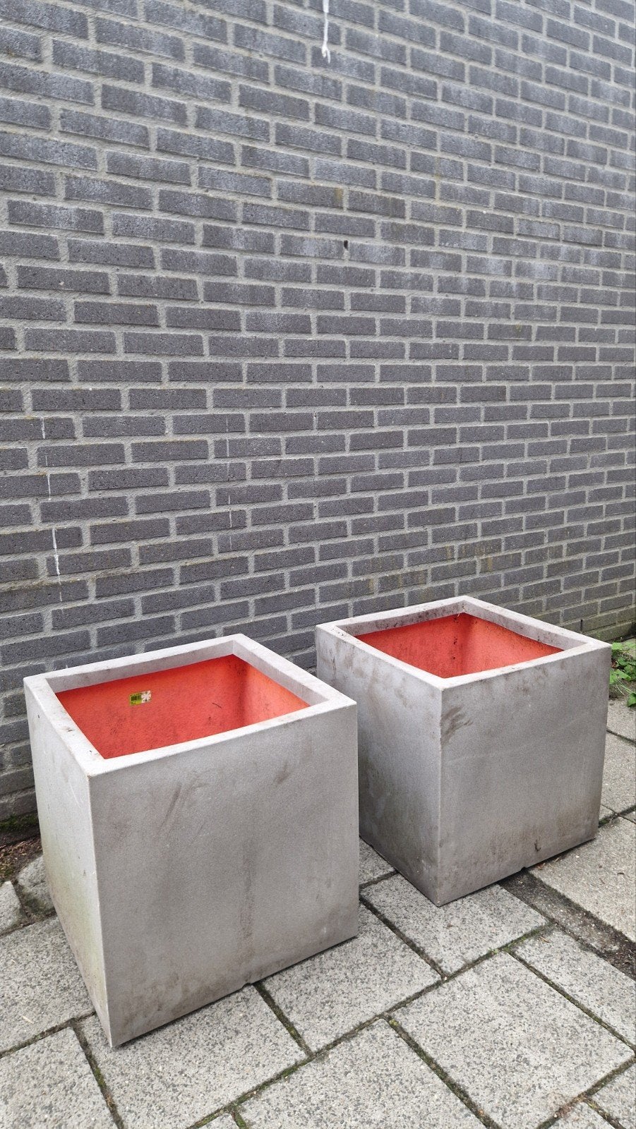 Set van 2 grote vierkante plantenbakken, Ophalen, Gebruikt, 40 cm of meer, Vierkant