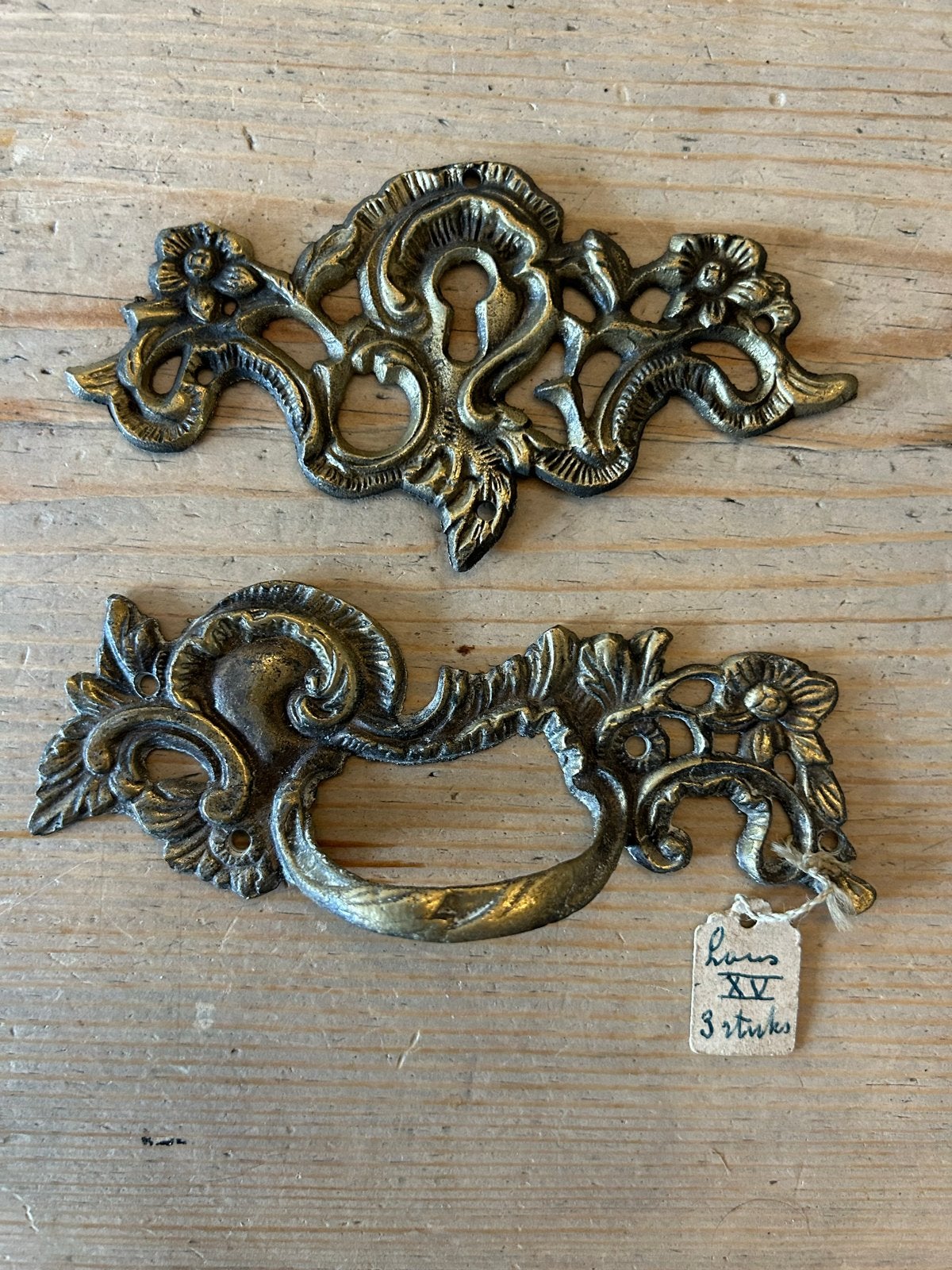 Antieke ladeknoppen en sleutelplaten, Lodewijk XV-stijl, Ophalen of Verzenden