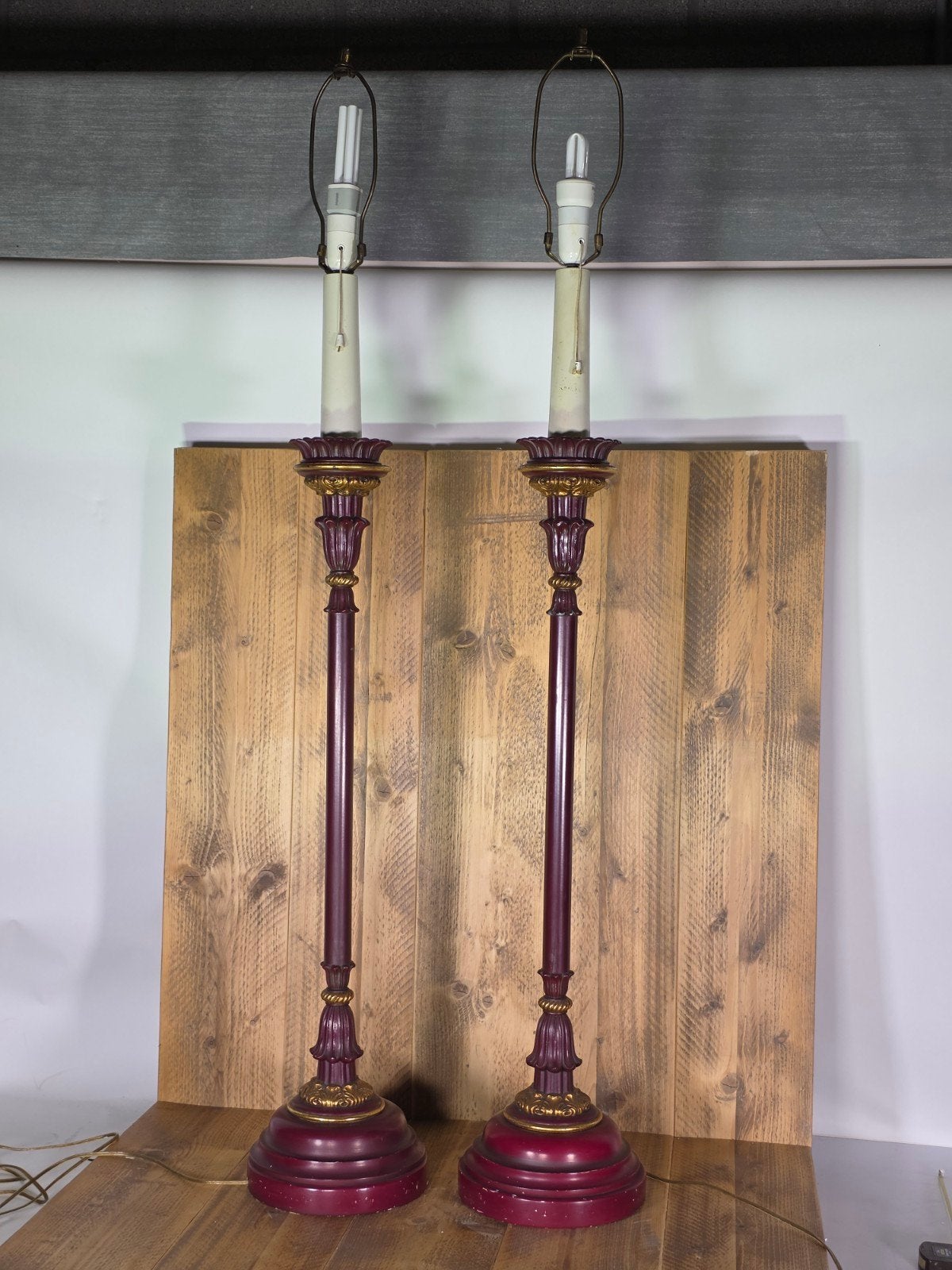 2 Vintage vloerlampen 125 cm hoog, Gebruikt, ., Ophalen of Verzenden, .