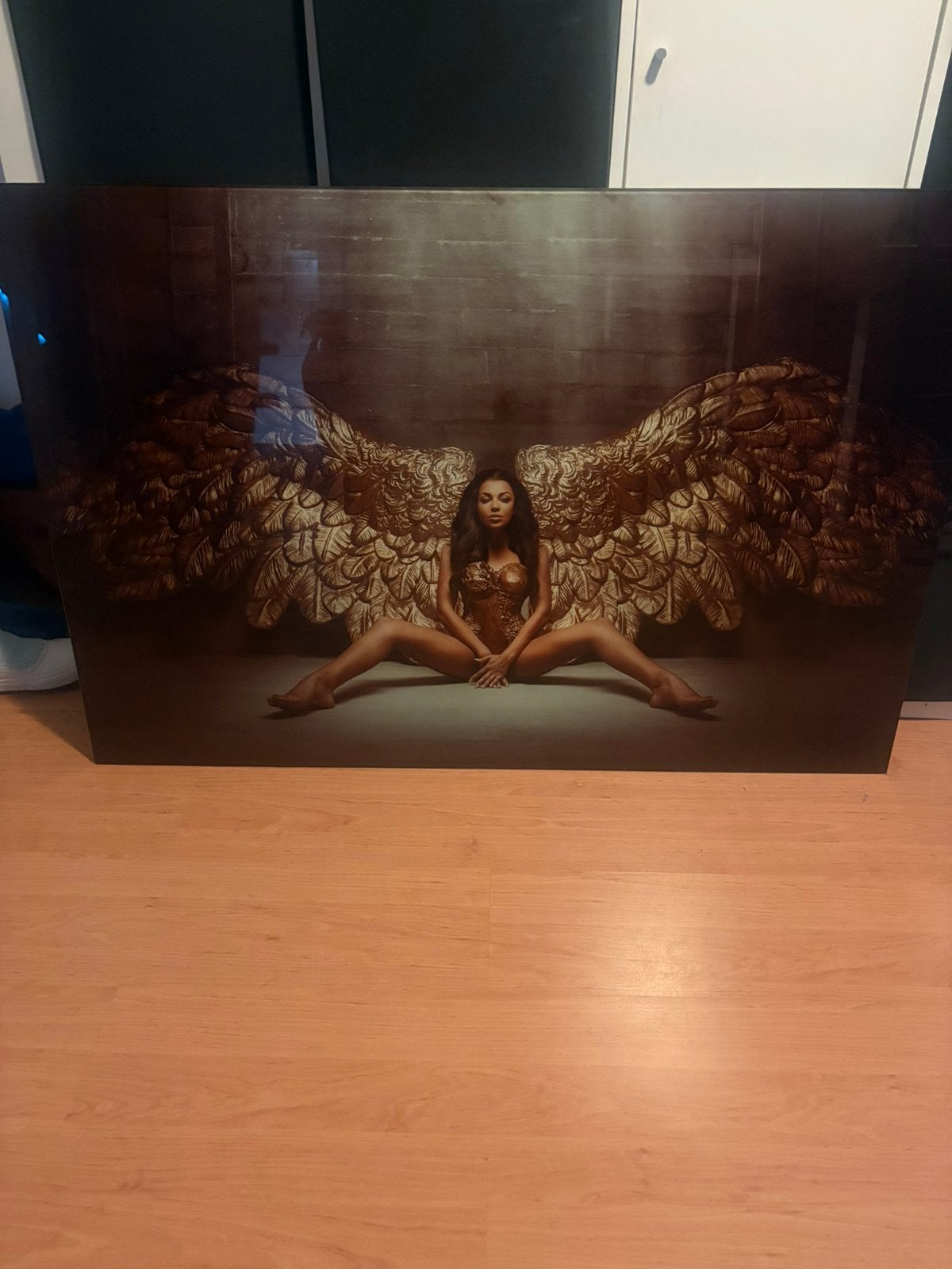 Angelwings glas 120 x 80, Huis en Inrichting, Ophalen, Zo goed als nieuw, Schilderij