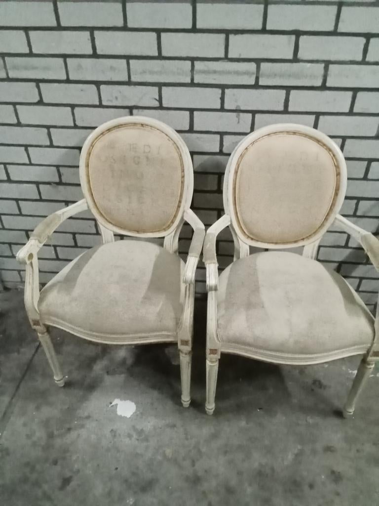 2 brocante stoelen, Ophalen of Verzenden