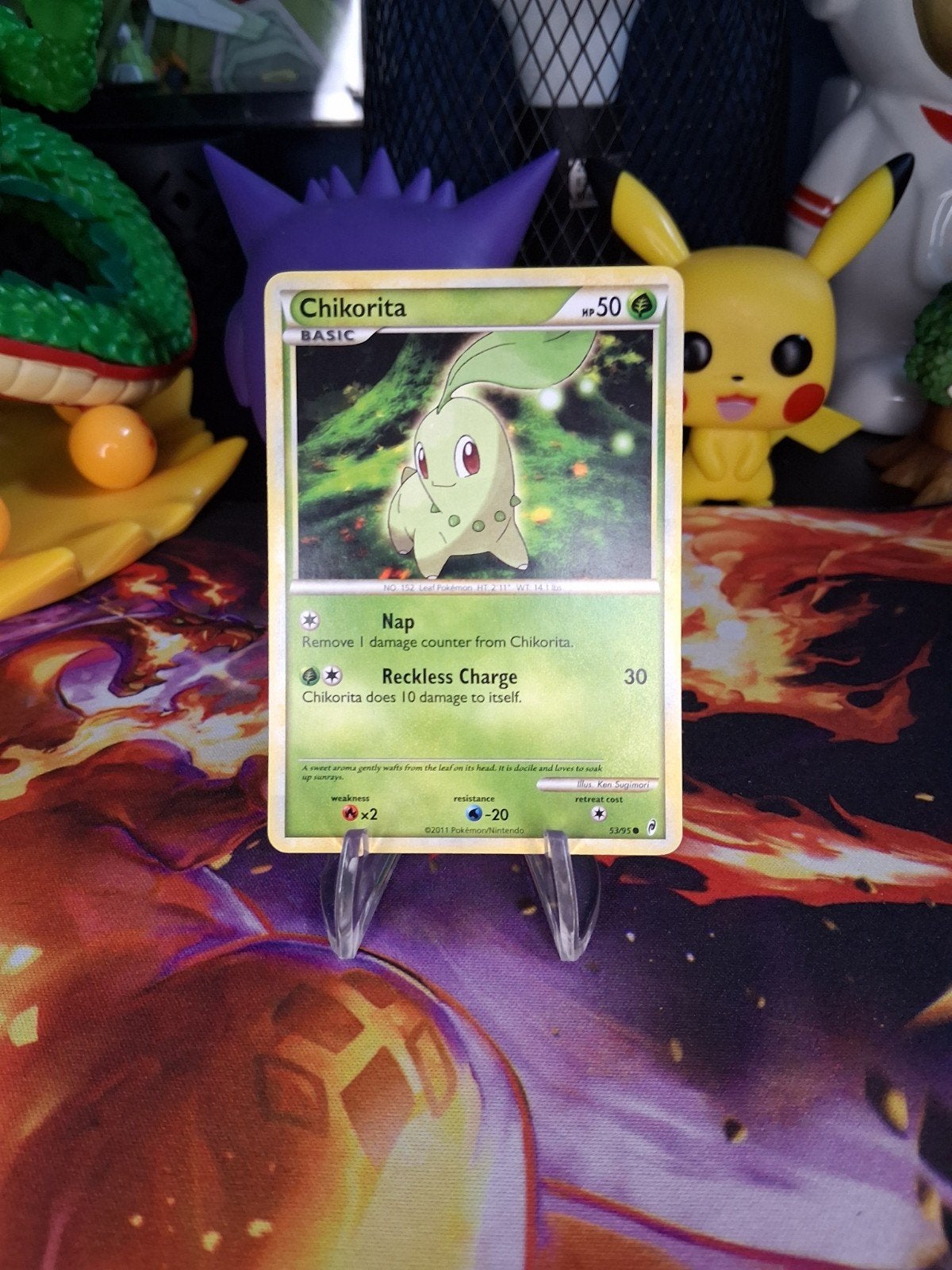 Chikorita Pokémon Kaart - Basis HP 50, Ophalen of Verzenden, Gebruikt, Losse kaart