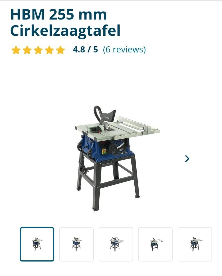 HBM 255 mm Cirkelzaagtafel, Gebruikt, Cirkelzaag, 70 mm of meer, HBM