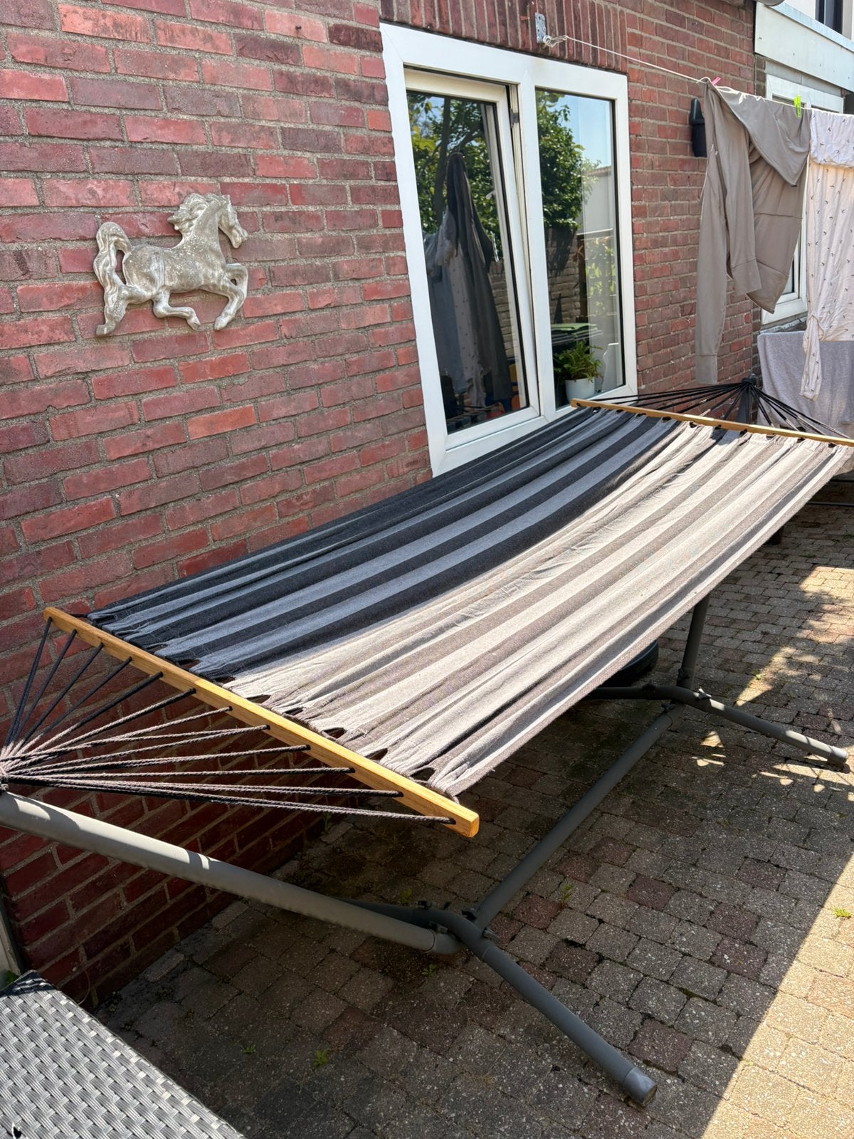 Hangmat met standaard, Tuin en Terras, Hangmatten, Ophalen, Zo goed als nieuw, Met standaard