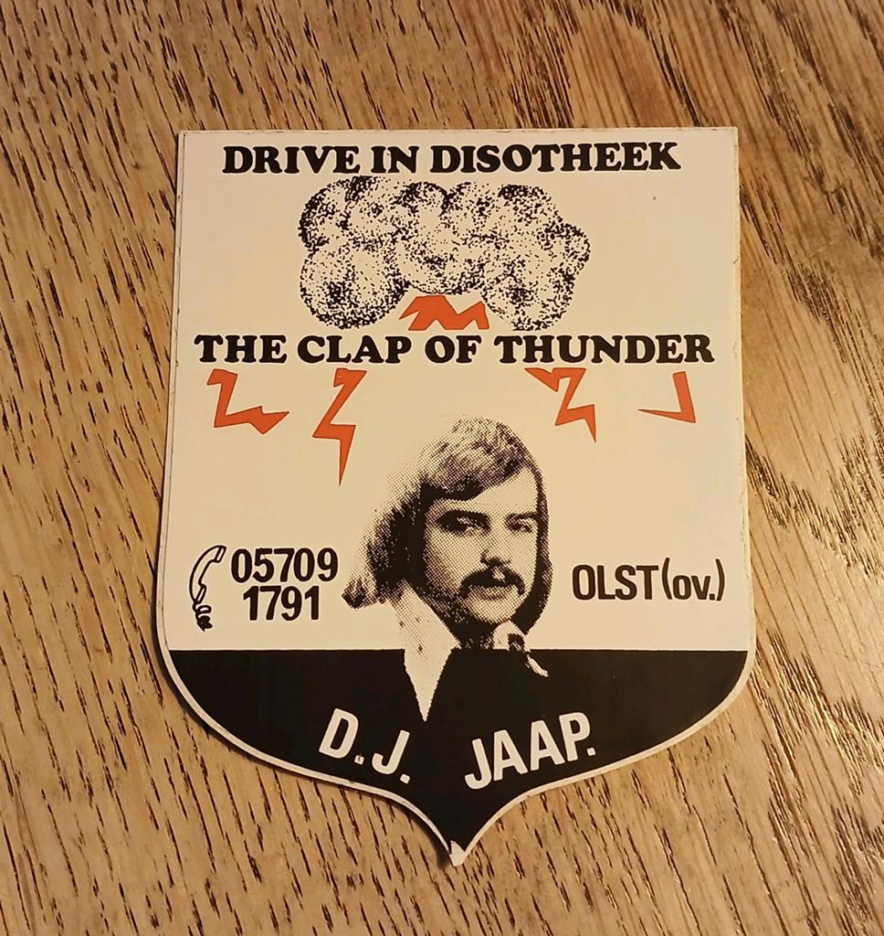 Sticker Drive-In Disco DJ JAAP, The Clap of Thunder, OLST, Ophalen of Verzenden