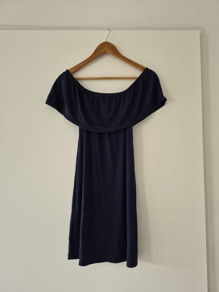 Off shoulder zomerjurk dames maat 36 Primark - blauw, Ophalen of Verzenden, Zo goed als nieuw, Maat 36 (S), Boven de knie