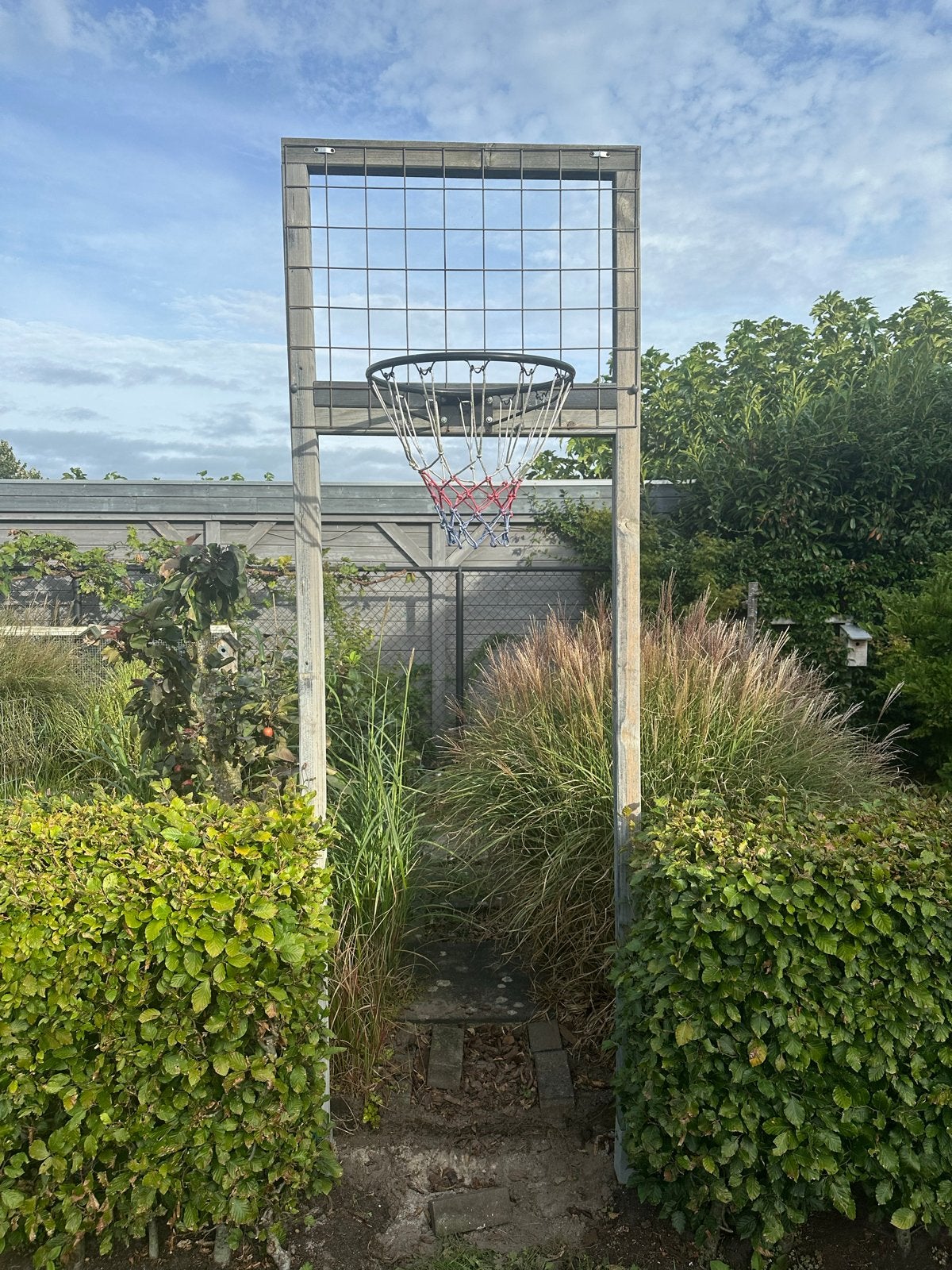 Stevige basketbalring met bord voor buiten 270x90, Ophalen, Gebruikt, Ring, Bord of Paal