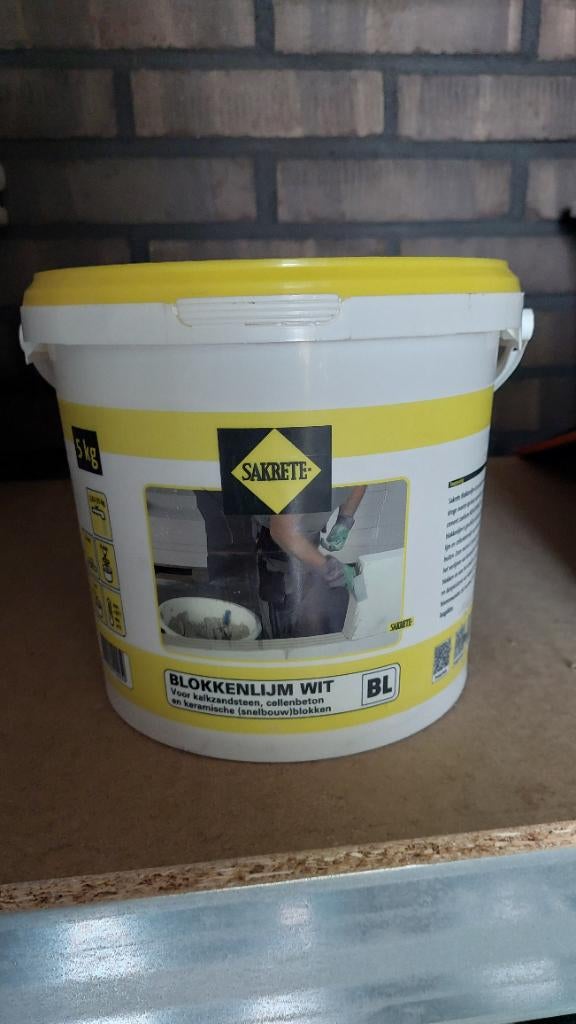 Blokkenlijm 5 kg NIEUW, Doe-het-zelf en Verbouw, Metselstenen, Ophalen of Verzenden, Nieuw, Overige typen