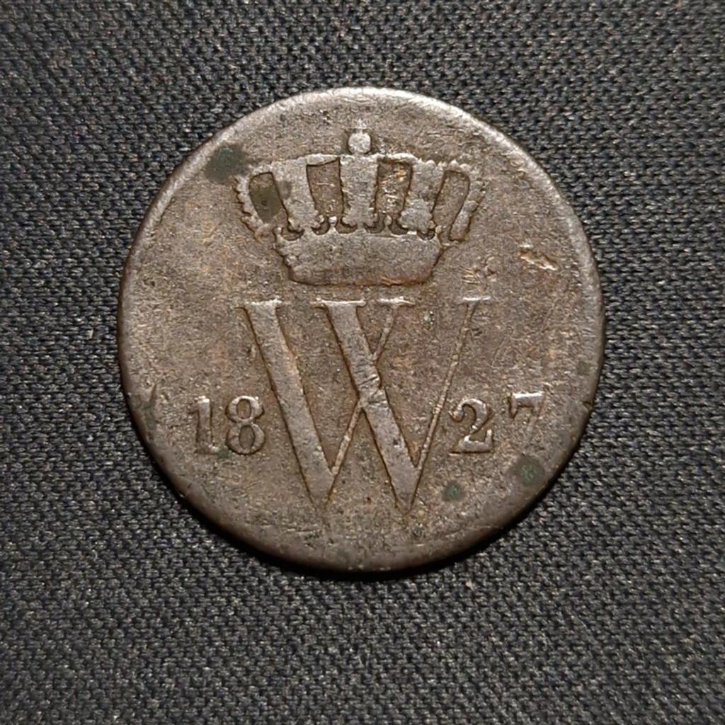1 cent 1827 B, Verzenden, Koning Willem I, 1 cent, Losse munt