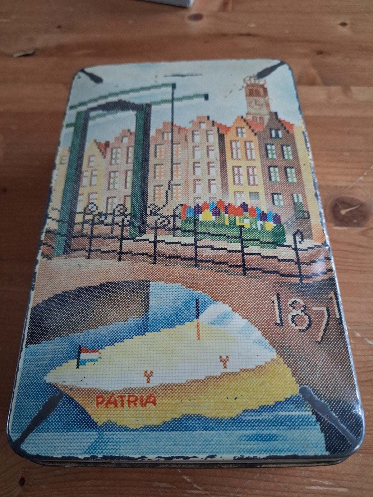 Patria magere brug Amsterdam koekblik, Verzamelen, Blikken, Gebruikt, Koek(jes), Ophalen of Verzenden