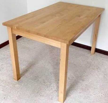 IKEA BJÖRKUDDEN eettafel - massief hout, 4 personen, Huis en Inrichting, Tafels | Eettafels, Ophalen, Gebruikt, 100 tot 150 cm