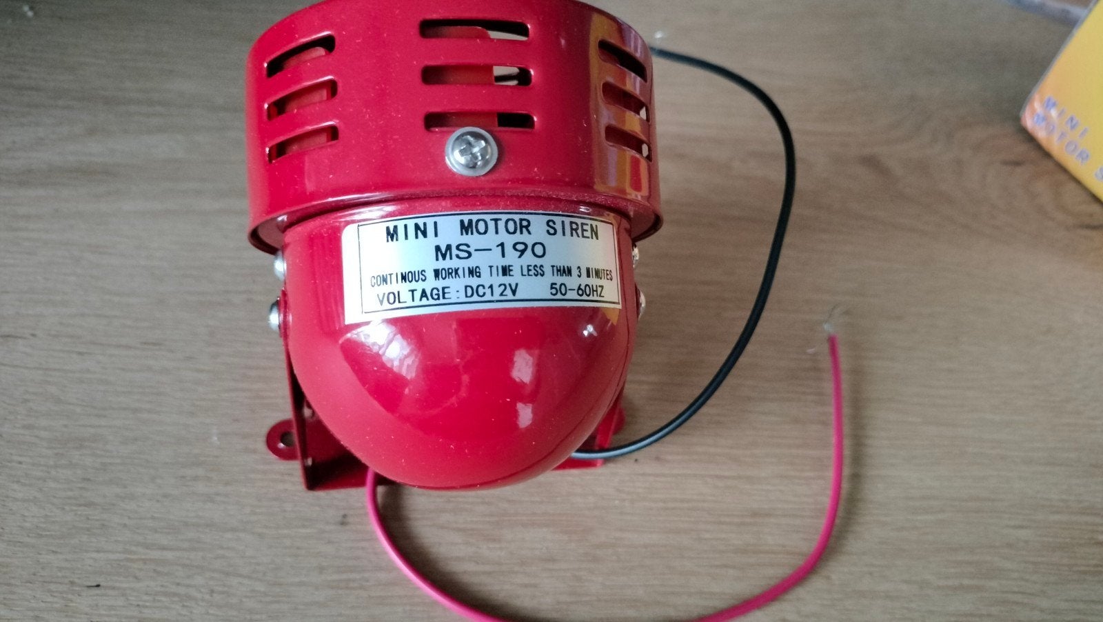2x Mini Motor Sirene MS-190 12V - Rood Alarmhoorn, Ophalen of Verzenden, Nieuw, Sirene, Overige soorten