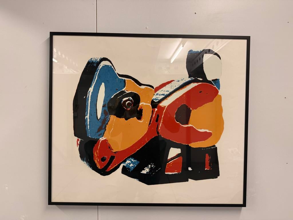 Karel Appel Zeefdruk 1977 - Olieverf - Henk van der Vet, Ophalen of Verzenden