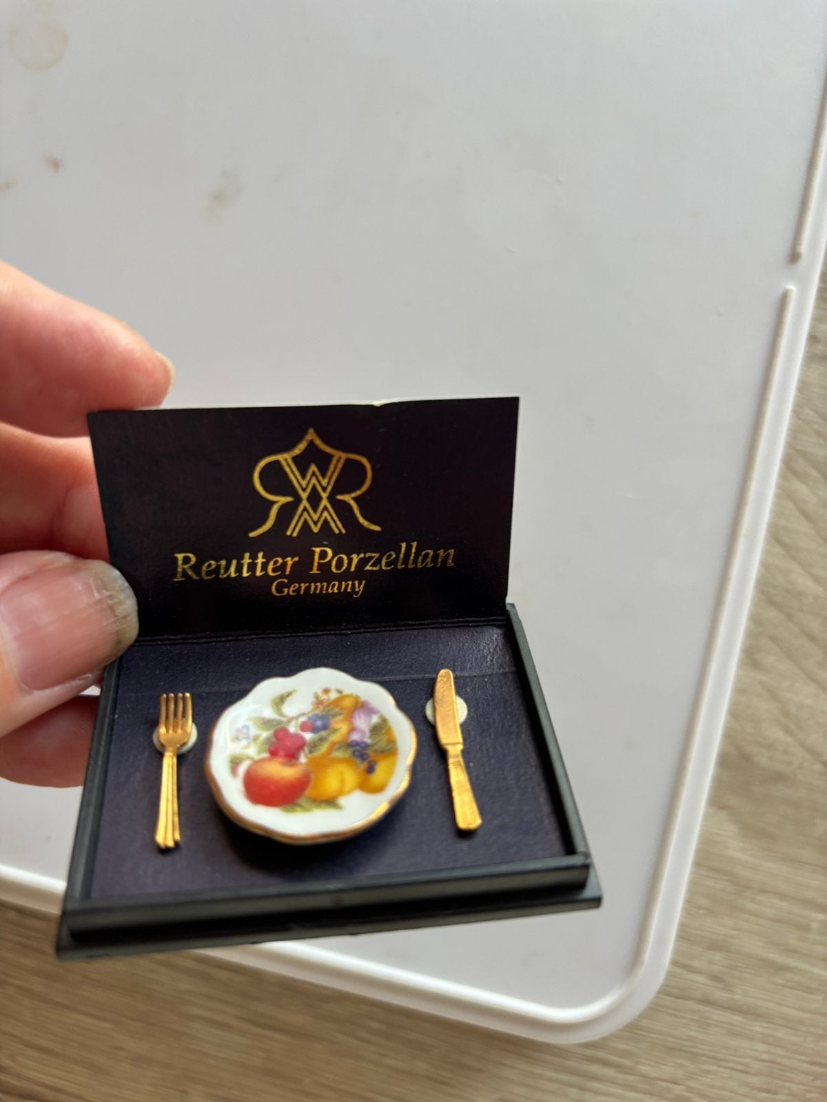 Reutter bordje met bestek, Ophalen of Verzenden, Zo goed als nieuw, Poppenhuis