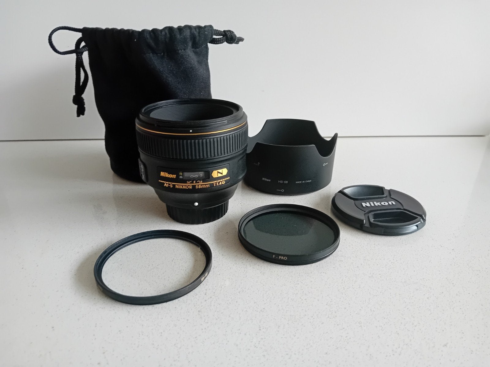 Nikon AF-S Nikkor 58mm 1.4 N set. TOP lens in TOP conditie, 85 mm, Nikon, Zo goed als nieuw, Nikon F-mount