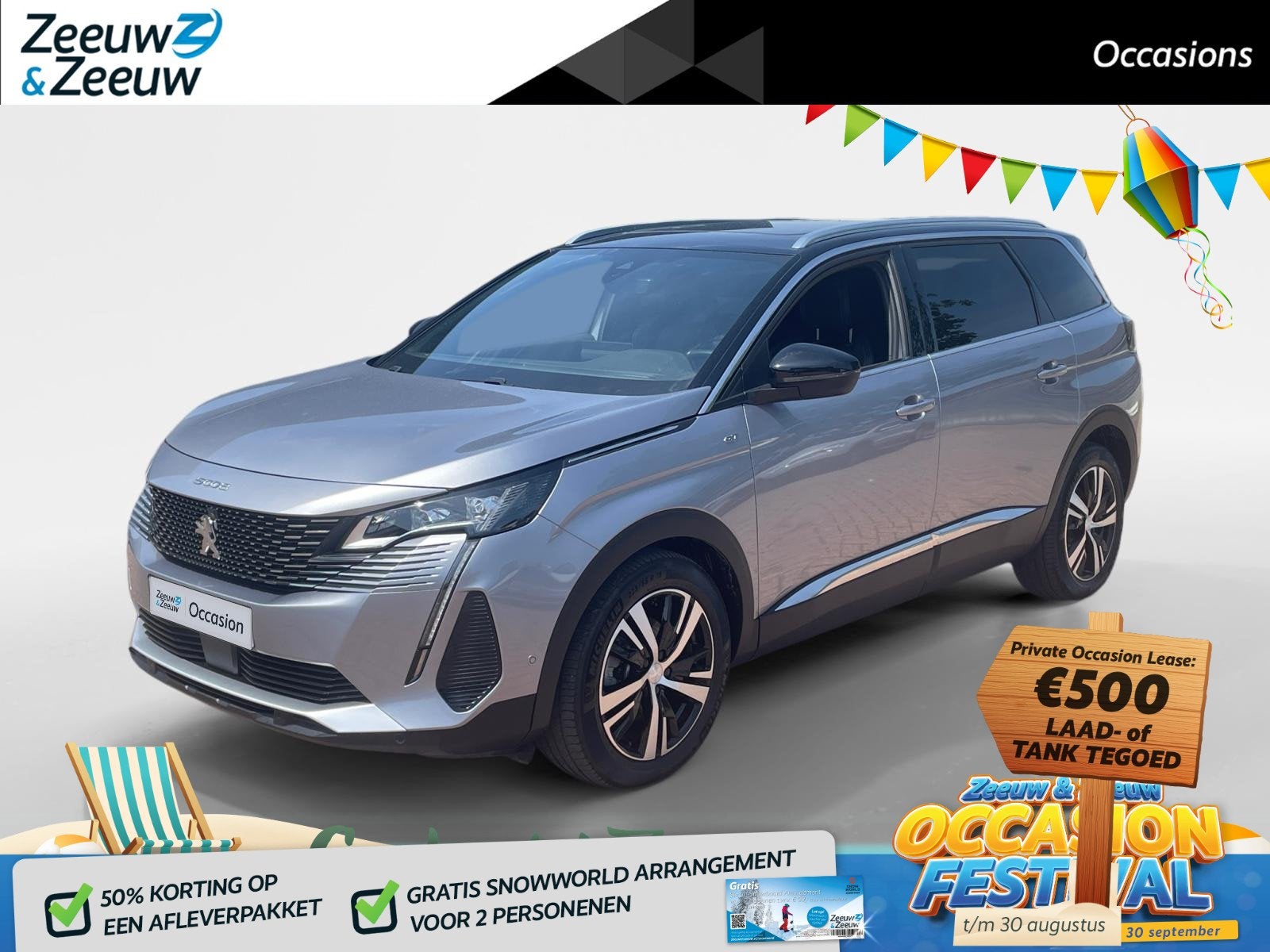 Peugeot 5008 1.2 Hybrid 136 GT *Automaat*Navi+Camera*Climate, 145 pk, Gebruikt, 1199 cc, Origineel Nederlands