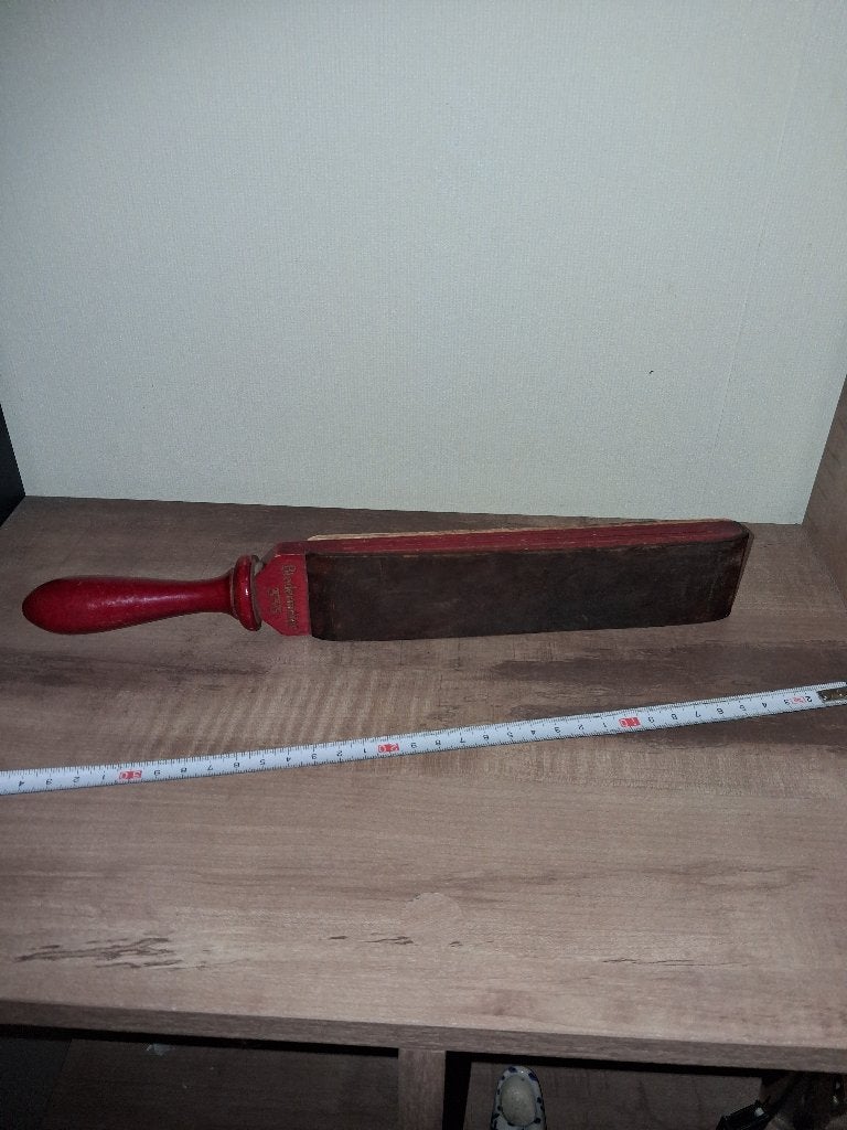 Vintage scheermes-strop / aanzetplank “Biedermeier 333”, Antiek en Kunst, Ophalen of Verzenden