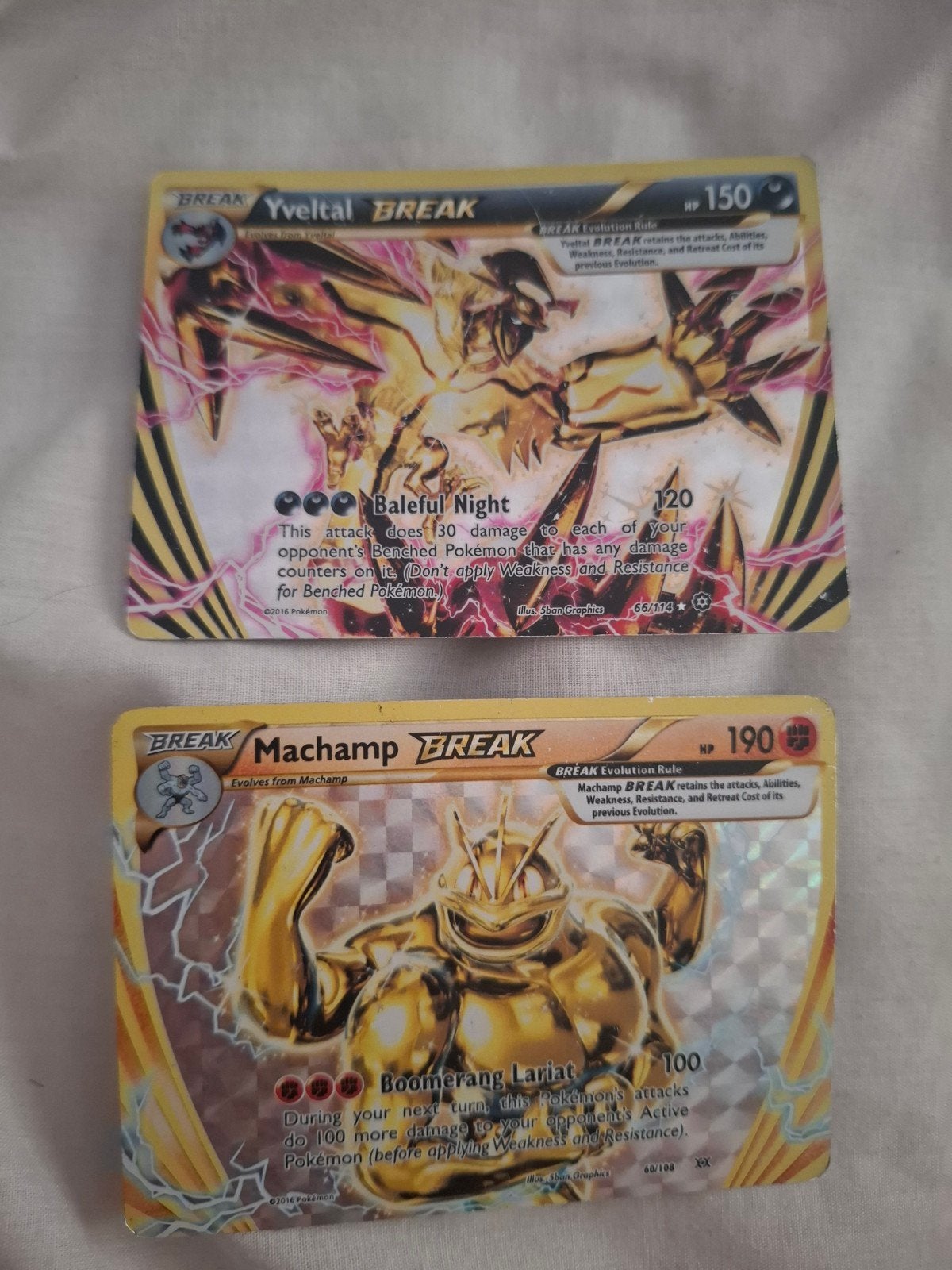 Machamp BREAK & Yveltal BREAK Pokémon kaarten, Ophalen of Verzenden, Zo goed als nieuw, Meerdere kaarten