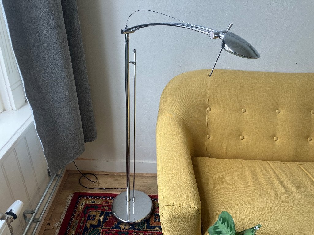 Moderne booglamp - Chroom, Ophalen, Gebruikt, 100 tot 150 cm, E27 (groot)