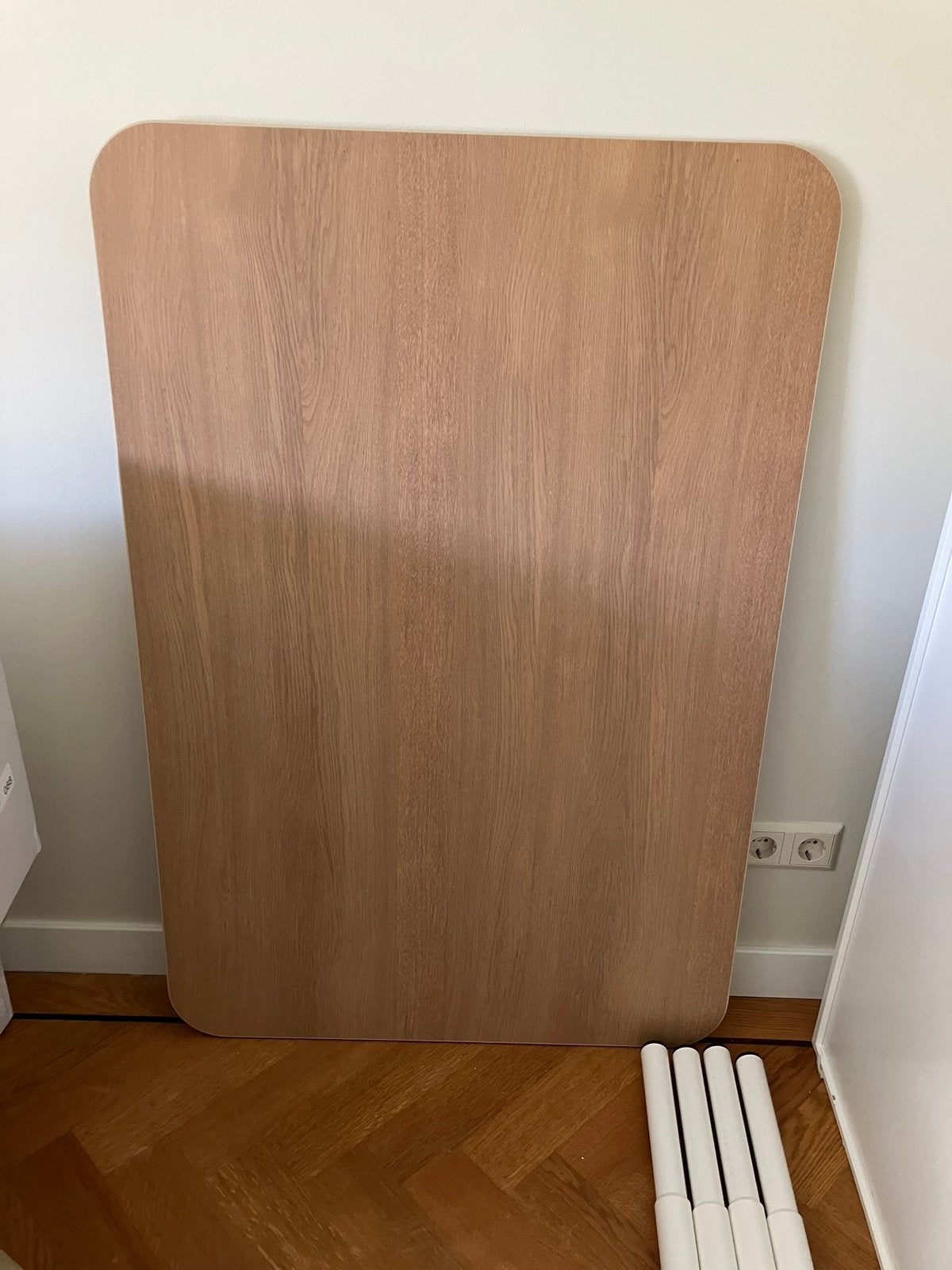 Bureau IKEA 120 x 80 met poot OLOV, Ophalen, 120 cm, Hout, Zo goed als nieuw
