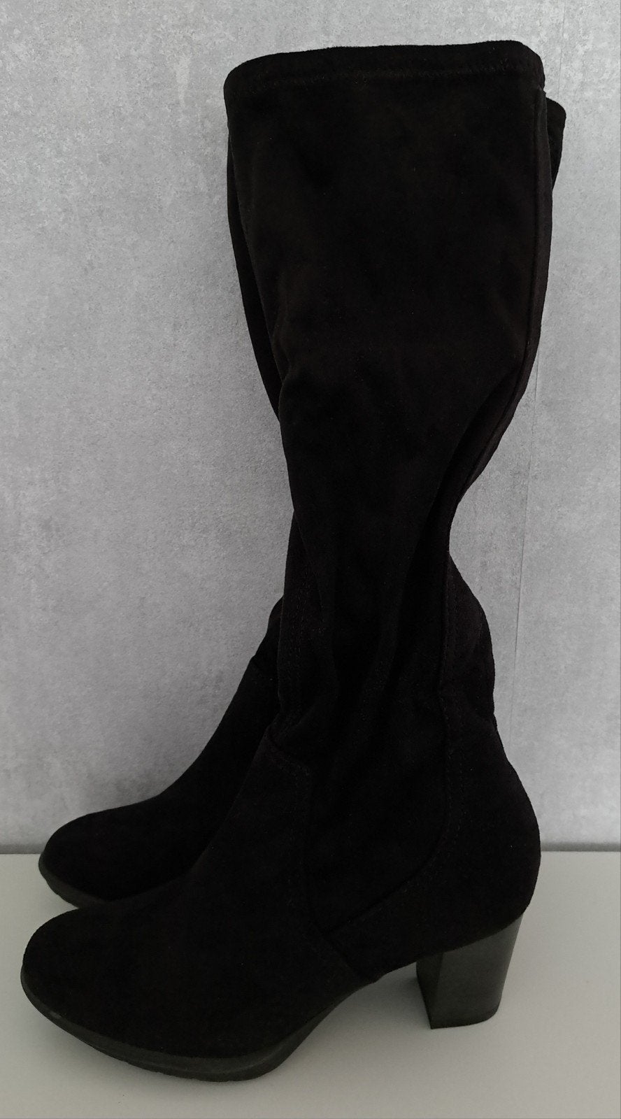 Suède look stretch laarzen maat 36, Zwart, Nieuw, Ophalen of Verzenden, Hoge laarzen