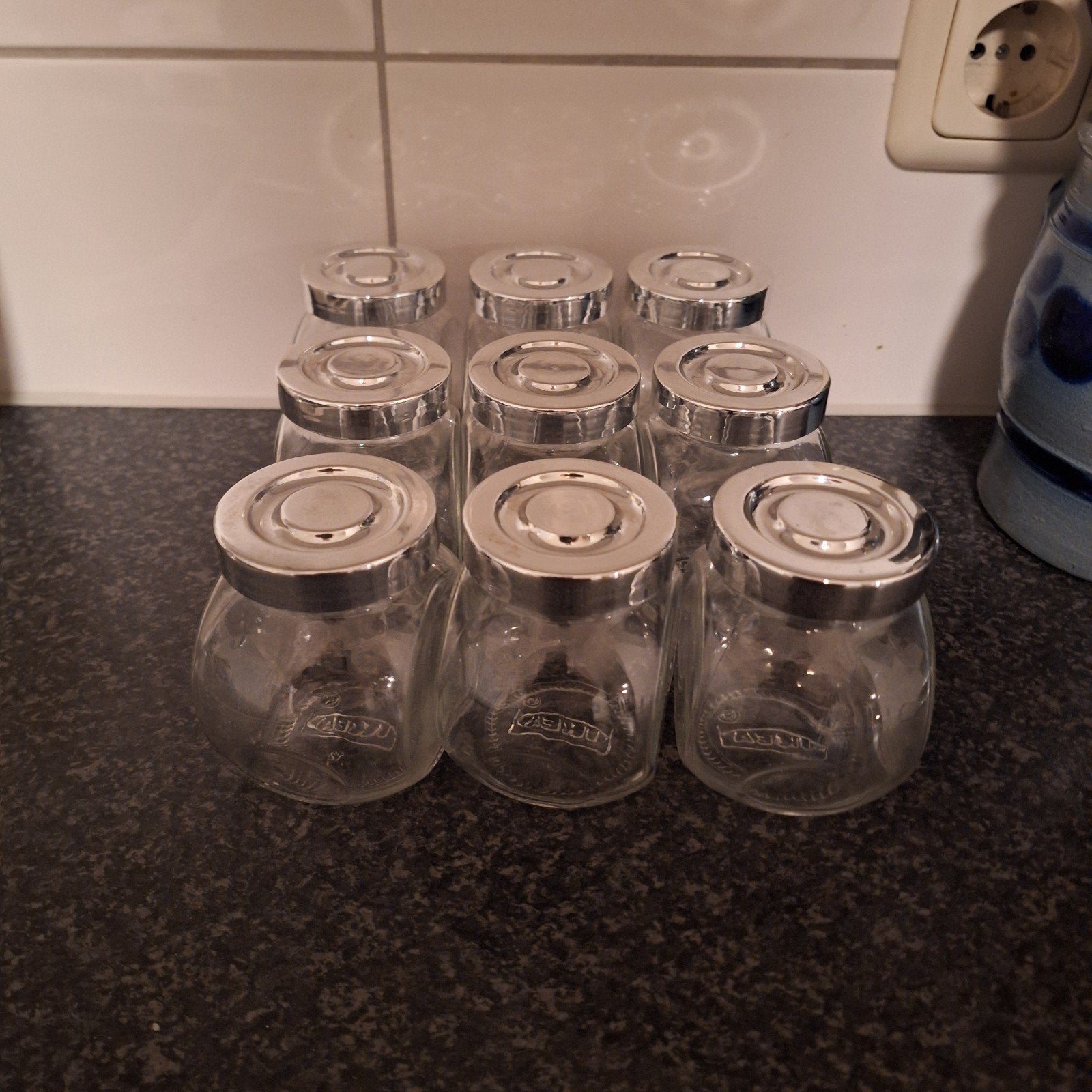 glazen kruidenpotjes, Ophalen of Verzenden, Glas, Pot, Bus of Blik