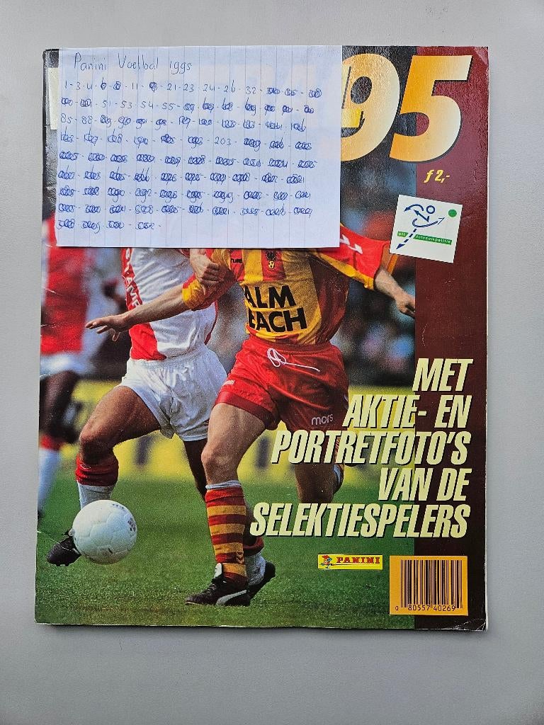Panini Voetbal 1995 - 95% complete album, Ophalen of Verzenden, Zo goed als nieuw, Poster, Plaatje of Sticker