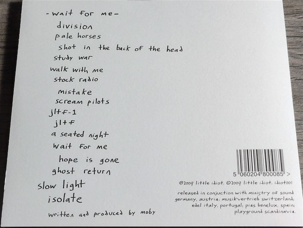 Moby ‎– Wait For Me, Ophalen of Verzenden, Zo goed als nieuw, Disco